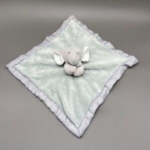 Carter’s Elephant Lovey Plush Gray Security Blanket Satin Trim Baby Comfort 14"